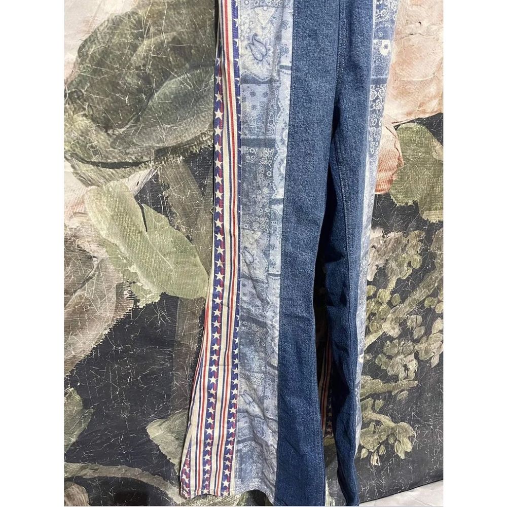 Free People Blue Patchwork Denim Jumpsuit - Picture 6 of 9